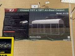 2025 KJ ALL STEEL CARPORT MODEL: K1119, 11' X 19'