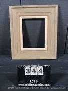 LIGHT-WASHED DRIFTWOOD, W/ LINEN INLAY, CARVED WOODEN FRAME 21 X 44