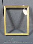 GOLD, GREEN, & BLUE PAINTED, CARVED WOODEN FRAME 11 X 13