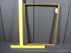 GOLD & GREEN PAINTED, CARVED WOODEN FRAME 21 X 28