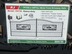 2025 KJ METAL FARM DELIVERY GATE - DEER MOTIF STYLE MODEL: K0720, 7' X 20'