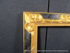 GOLD & BLACK PAINTED, CARVED ORNATE WOODEN FRAME 24 X 30