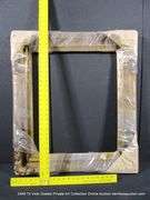 GOLD PAINTED W/ BLACK SPECKLES, CARVED ORNATE WOODEN FRAME - (WRAPPED IN PLASTIC) 28 X 32