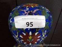 GIANT CLOISONNE CENSER, 3 PCS, 50"T X 29.5"W