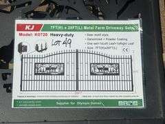 2025 KJ METAL FARM DELIVERY GATE - DEER MOTIF STYLE MODEL: K0720, 7' X 20'