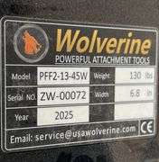 2025 WOLVERINE SKID STEER PALLET FORK FRAME MODEL: PFF2-13-45W