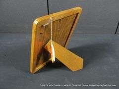 OAK STAINED WOODEN FRAME, - W/ BACK & STAND 10 X 12