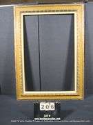 BROWN & GOLD PAINTED, W/ LINEN INLAY, CARVED WOODEN FRAME 32 X 44