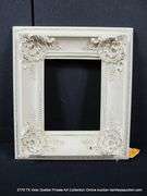 WHITE PAINTED, CARVED ORNATE WOODEN FRAME 16 X 18