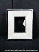 SILVER & BLACK PAINTED, W/ THICK LINEN INLAY, WOODEN FRAME 11 X 13