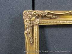 GOLD PAINTED, CARVED ORNATE WOODEN FRAME 13 X 15