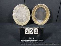 CIRCULAR GOLD PAINTED, CARVED ORNATE WOODEN FRAME 11 X 13
