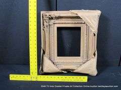 GOLD & BEIGE PAINTED, CARVED ORNATE WOODEN FRAME 17 X 19