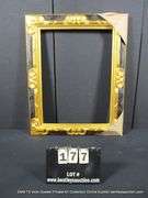 GOLD & BLACK PAINTED, CARVED ORNATE WOODEN FRAME 24 X 30