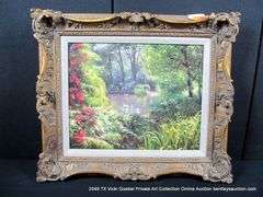 GARDEN SCENE W/ SWAN 24 X 28