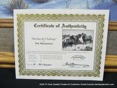 FRAMED LIMITED EDITION REPRODUCTION LITHOGRAPH - TOM MANSANAREZ - 1998 - L.E. 12/95 "MEETING THE CHA