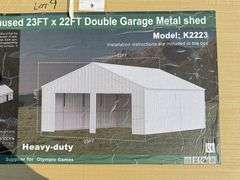 2025 KJ DOUBLE GARAGE METAL SHED MODEL: K2223, 23' X 22'