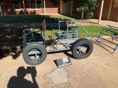 CAR SHAPED METAL BAR TOY W/ 2 STEERING WHEELS