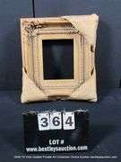 GOLD & BEIGE PAINTED, CARVED ORNATE WOODEN FRAME 17 X 19
