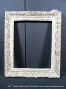 GRAY-WASHED, CARVED ORNATE WOODEN FRAME 25 X 29