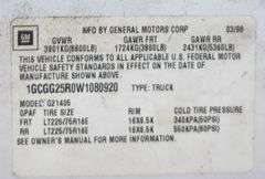 1998  CHEVROLET  EXPRESS  3/4 TON  CARGO VAN  UNKNOWN