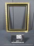 GOLD PAINTED, W/ FLOCKED VELVET INLAY, CARVED WOODEN FRAME 24 X 30