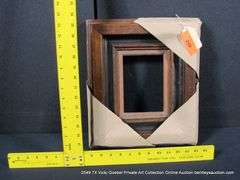 DARK-STAINED WOOD, CARVED WOODEN FRAME 12 X 14