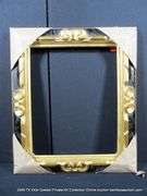 BLACK & GOLD PAINTED, CARVED ORNATE WOODEN FRAME 23 X 27