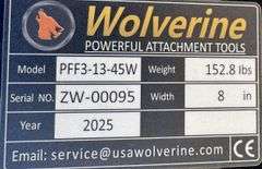 2025 WOLVERINE SKID STEER PALLET FORK FRAME MODEL: PFF3-13-45W