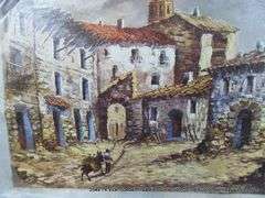 MAN & HORSE IN VILLAGE