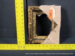 GOLD & BLACK PAINTED, CARVED ORNATE WOODEN FRAME 9 X 11