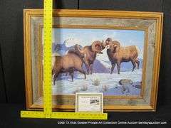 FRAMED LIMITED EDITION REPRODUCTION LITHOGRAPH - TOM MANSANAREZ - 1998 - L.E. 12/95 "MEETING THE CHA