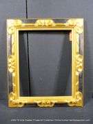 GOLD & BLACK PAINTED, CARVED ORNATE WOODEN FRAME 22 X 26