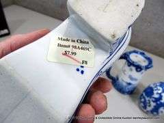 LOT: ORIENTAL BLUE & WHITE SHOE, ORIENTAL EGG & GERMAN BEER STEIN