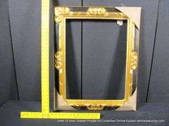 GOLD & BLACK PAINTED, CARVED WOODEN FRAME 24 X 30