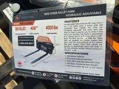 2025 WOLVERINE PALLET FORK HYDRAULIC ADJUSTABLE - FOR SKID LOADER MODEL: PFA-11-3300G,