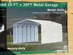 2025 KJ METAL GARAGE MODEL: K2030, 20' X 30'