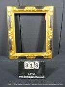 GOLD & BLACK PAINTED, CARVED ORNATE WOODEN FRAME 22 X 26