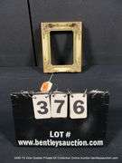 WHITE & GOLD PAINTED, W/ RED ACCENTS, CARVED ORNATE WOODEN FRAME 8 X 10