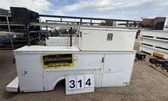 CLARK UTILITY TRUCK BED - FADED/RUST PAINT AND NORMAL WEAR & TEAR ON BODY - WHITE