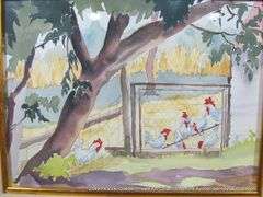 CHICKENS IN THE PEN 14 X 23