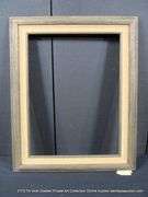 DARK DRIFTWOOD STYLE, W/ BEIGE VELVET INLAY, CARVED WOODEN FRAME 25 X 31