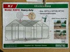 2025 KJ CHICKEN COOP MODEL: K2010, 20' X 10' X 8'