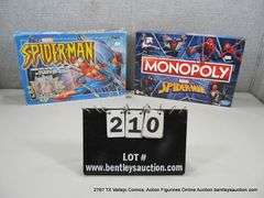 LOT: (2) SPIDERMAN BOARD GAMES MONOPOLY/SWING INTO ACTION