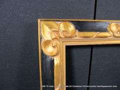 GOLD & BLACK PAINTED, CARVED WOODEN FRAME 24 X 30