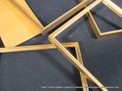 LOT 4 - GOLD METAL FRAMES, W/ BLACK STANDS 9 X 11