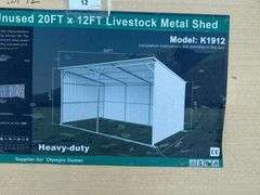 2025 KJ LIVESTOCK METAL SHED MODEL: K1912, 20' X 12'