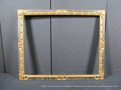 BLACK & BRONZE PAINTED, CARVED ORNATE WOODEN FRAME 28 X 34