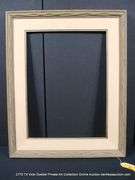 DRIFTWOOD STYLE, W/ THICK LINEN INLAY CARVED WOODEN FRAME 26 X 32