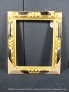 BLACK & GOLD PAINTED, CARVED ORNATE WOODEN FRAME 23 X 27